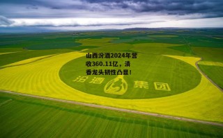 山西汾酒2024年营收360.11亿，清香龙头韧性凸显！
