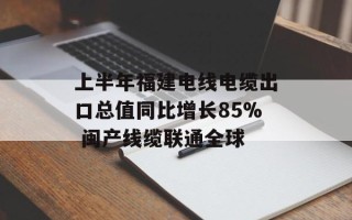 上半年福建电线电缆出口总值同比增长85% 闽产线缆联通全球