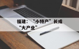 福建：“小特产”长成“大产业”