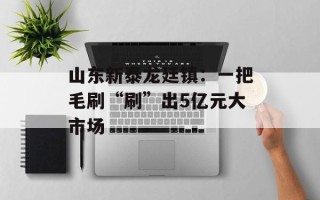 山东新泰龙廷镇：一把毛刷“刷”出5亿元大市场