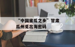 “中国蜜瓜之乡”甘肃瓜州觅出海密码