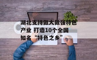 湖北支持做大做强特色产业 打造10个全国知名“特色之乡”