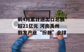 前4月累计进出口总额超21亿元 河南禹州假发产业“扮靓”全球
