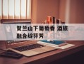 贺兰山下葡萄香 酒旅融合绽芬芳