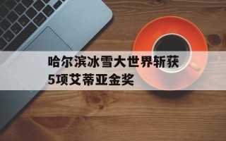 哈尔滨冰雪大世界斩获5项艾蒂亚金奖