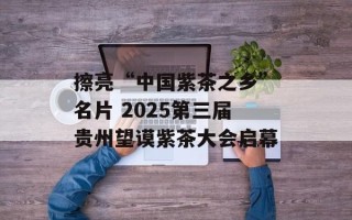 擦亮“中国紫茶之乡”名片 2025第三届贵州望谟紫茶大会启幕