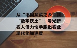 从“中国蔬菜之乡”到“数字沃土”：寿光新农人借力快手跑出农业现代化加速度
