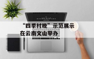 “四季村晚”示范展示在云南文山举办