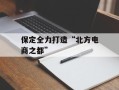 保定全力打造“北方电商之都”