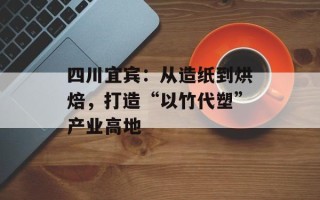 四川宜宾：从造纸到烘焙，打造“以竹代塑”产业高地