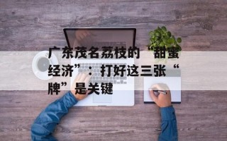 广东茂名荔枝的“甜蜜经济”：打好这三张“牌”是关键