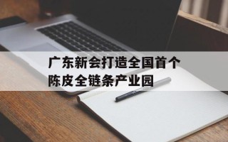 广东新会打造全国首个陈皮全链条产业园