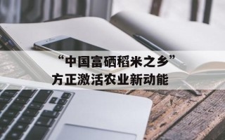 “中国富硒稻米之乡”方正激活农业新动能