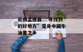 云南孟连县 “寻找到的好地方”变身中国牛油果之乡