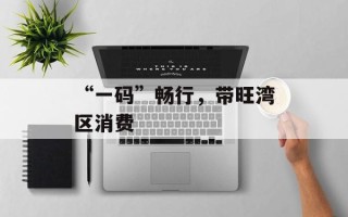 “一码”畅行，带旺湾区消费