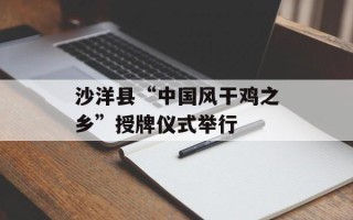 沙洋县“中国风干鸡之乡”授牌仪式举行
