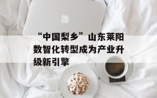 “中国梨乡”山东莱阳数智化转型成为产业升级新引擎