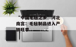 “中国毛毡之乡”河北南宫：毛毡制品进入产销旺季