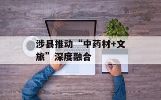 涉县推动“中药材+文旅”深度融合