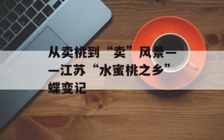 从卖桃到“卖”风景——江苏“水蜜桃之乡”蝶变记